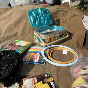 Vintage Grouping (Plastic Basket-Bowl, Macramé Hangers and More) - R388