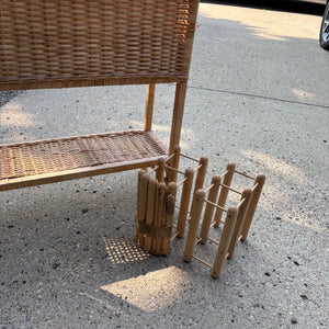 Wicker Stand and Wine Rack - M366