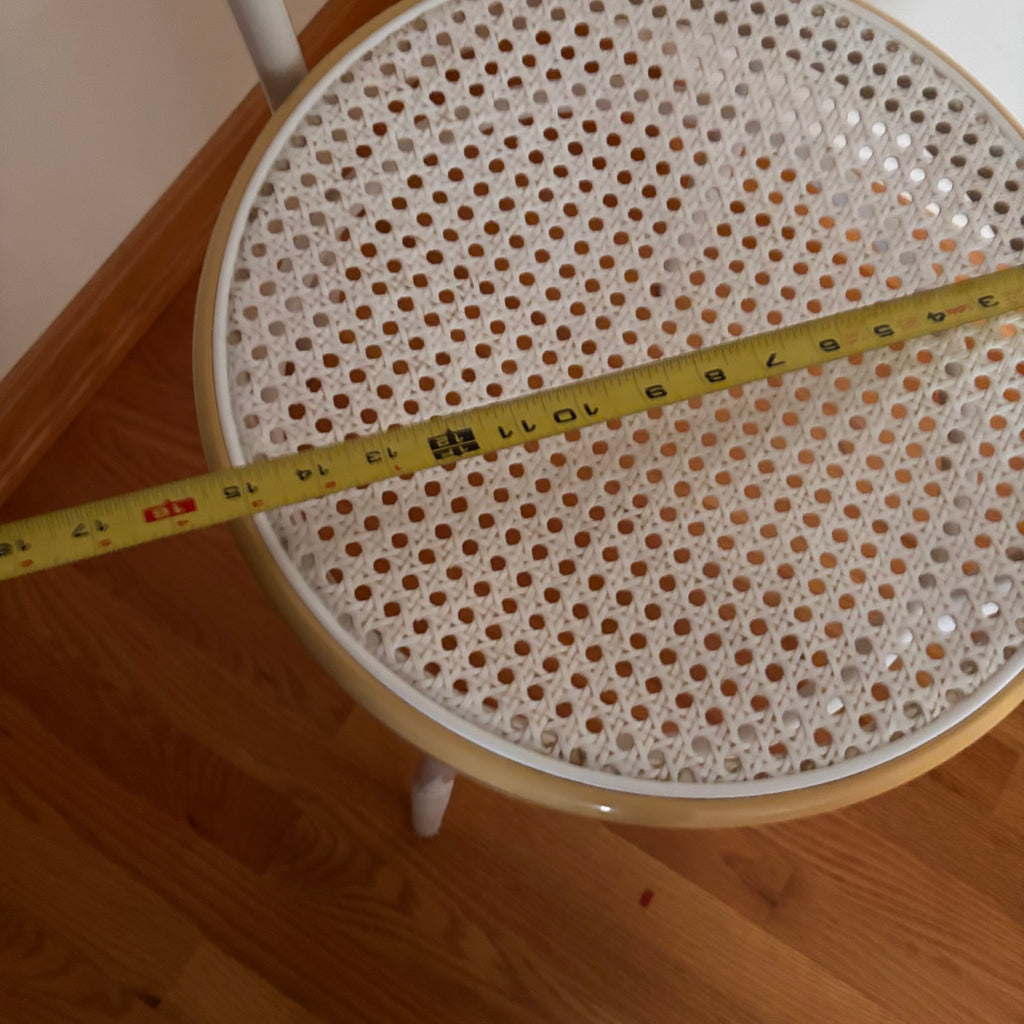 F412 Single vintage chair with rattan seat