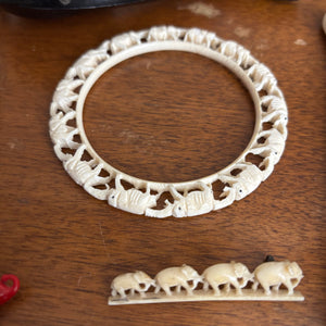 VINTAGE BONE/RESIN GROUPING (BRACELETS, PIPE AND MORE) - P344