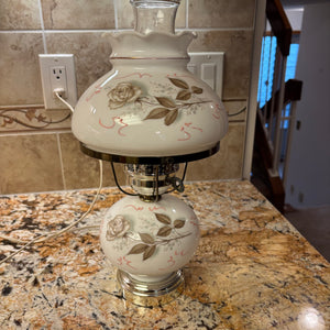 15.5” Tall Glass Lamp with Glass Shade - M335