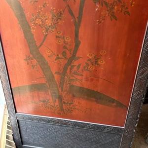 ANTIQUE ASIAN ROOM DIVIDER SCREEN WITH IN LAID MOTHER OF PEARL (AS IS) - P236