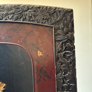 ANTIQUE ASIAN ROOM DIVIDER SCREEN WITH IN LAID MOTHER OF PEARL (AS IS) - P236
