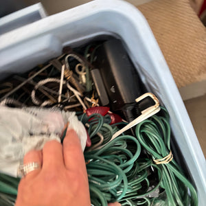 3 Bins of Christmas Light Bulbs, Power Cords and More - O162