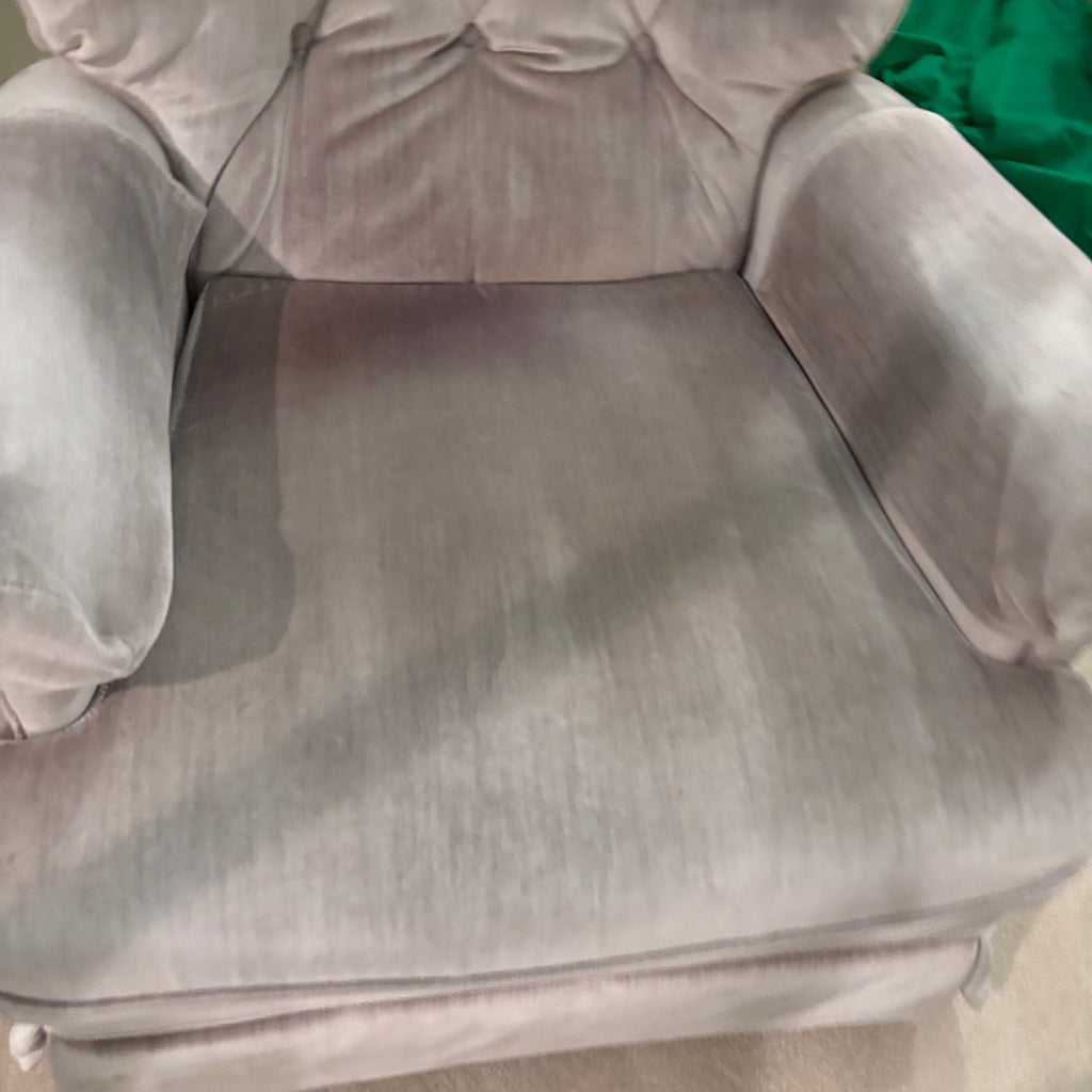 E845B Vintage light grey velvety fabrics rocker recliner