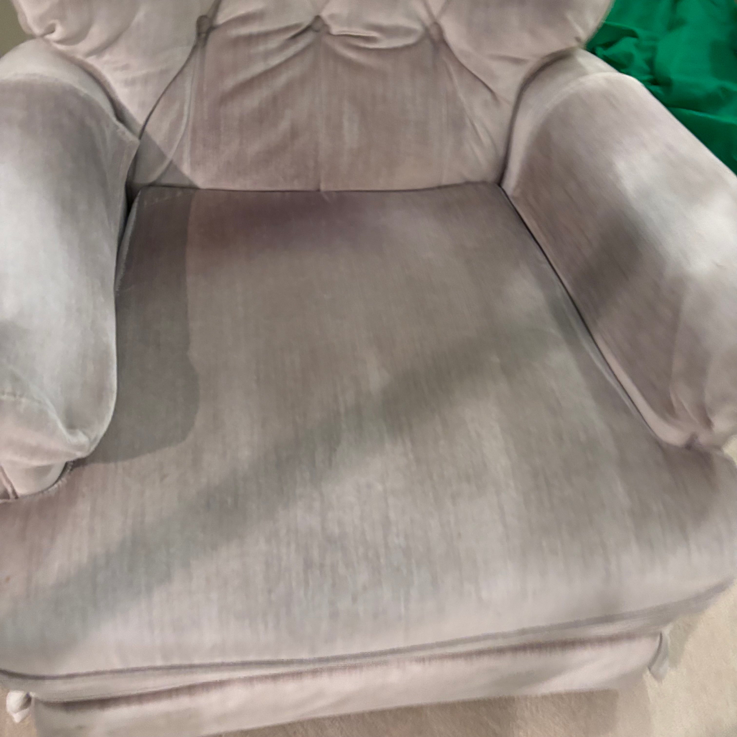 E845B Vintage light grey velvety fabrics rocker recliner