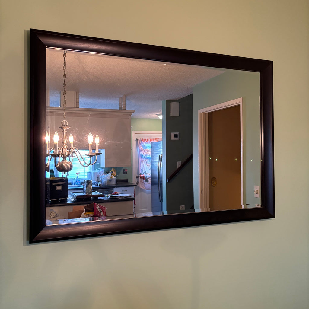 W825 24” x 36” Black framed heavy wall mirror