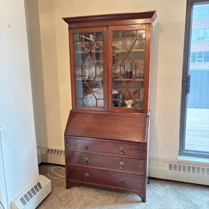 VINTAGE CHINA CABINET WITH SECRETARY DESK (CONTENTS NOT INCLUDED) - P103
