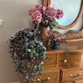 E711 Terracotta pitcher with faux flowers (16" high") and more