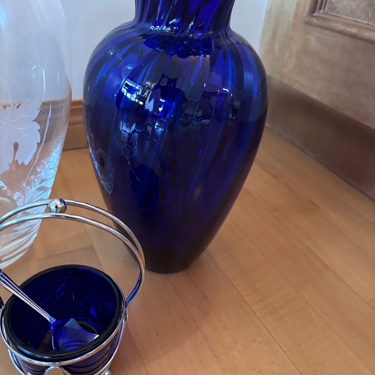 X242 Vintage and more glass vases grouping (Etched vase has chip on rim)