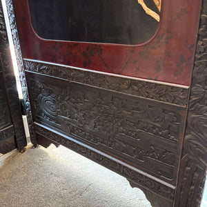 ANTIQUE ASIAN ROOM DIVIDER SCREEN WITH IN LAID MOTHER OF PEARL (AS IS) - P236