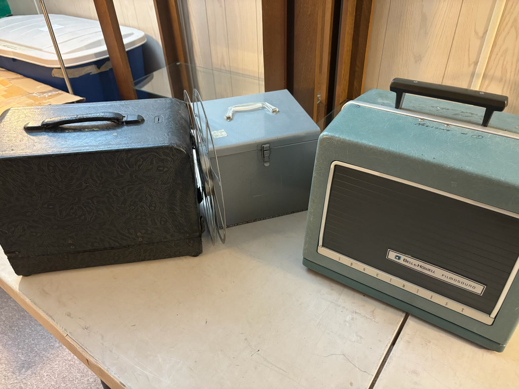 K510B Bell & Howell Model 556 Filmosound Specialist 16mm movie projector grouping