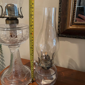 2 Vintage Glass Oil Lanterns  - M306