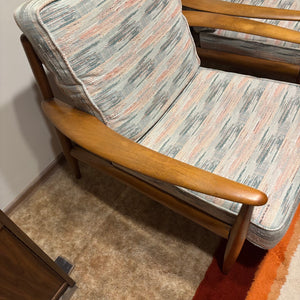 Set of 2 Mid Century Modern Solid Wood Arm Chairs - M310