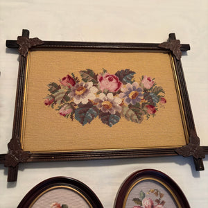 Vintage Petite Point/Cross-stitch Artwork Grouping - M320