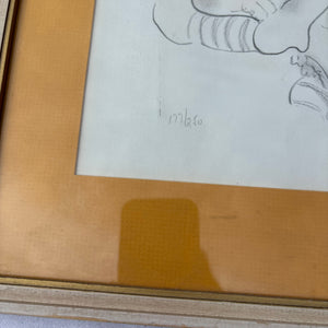 Vintage 19" x 14.5" Framed Sketch - R423