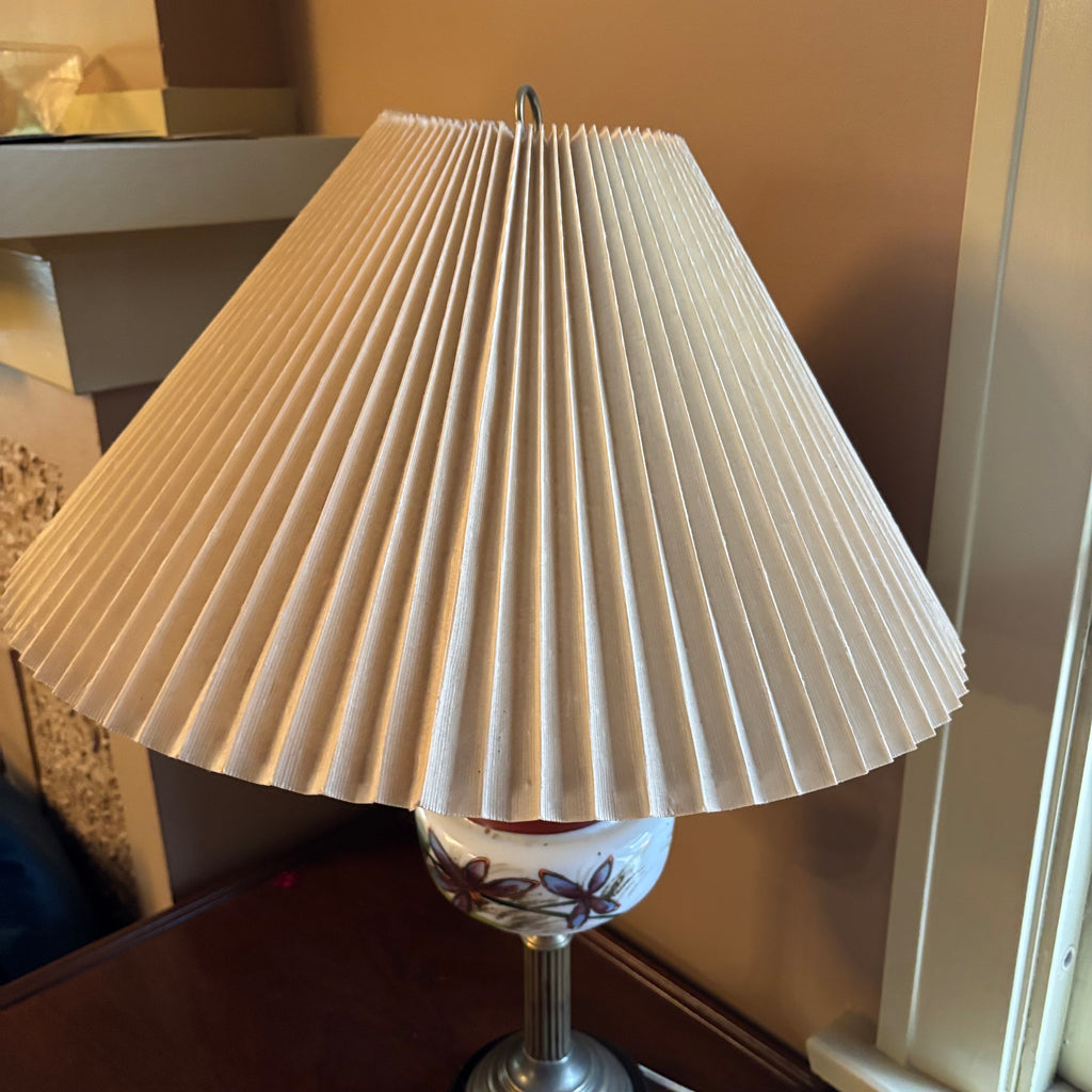 E118 29” tall Vintage lamp with porcelain middle