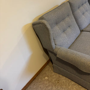 Vintage Loveseat with Blue/Grey Fabric - Z148