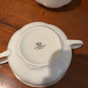 8 Hutschenreuther Sylvia Soup Bowls and Plates with Mikasa Serving Platter - M304