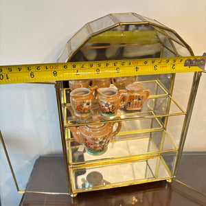 MINI TEA SET WITH 12" TALL DOMED GLASS DISPLAY CABINET - P106