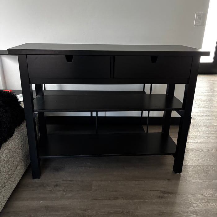 Black IKEA Norden Credenza with 2 Drawers - C311