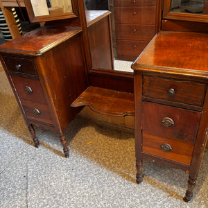 Antique Solid Wood Vanity Dresser with Mirror  - V144