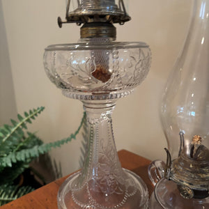 2 Vintage Glass Oil Lanterns  - M306