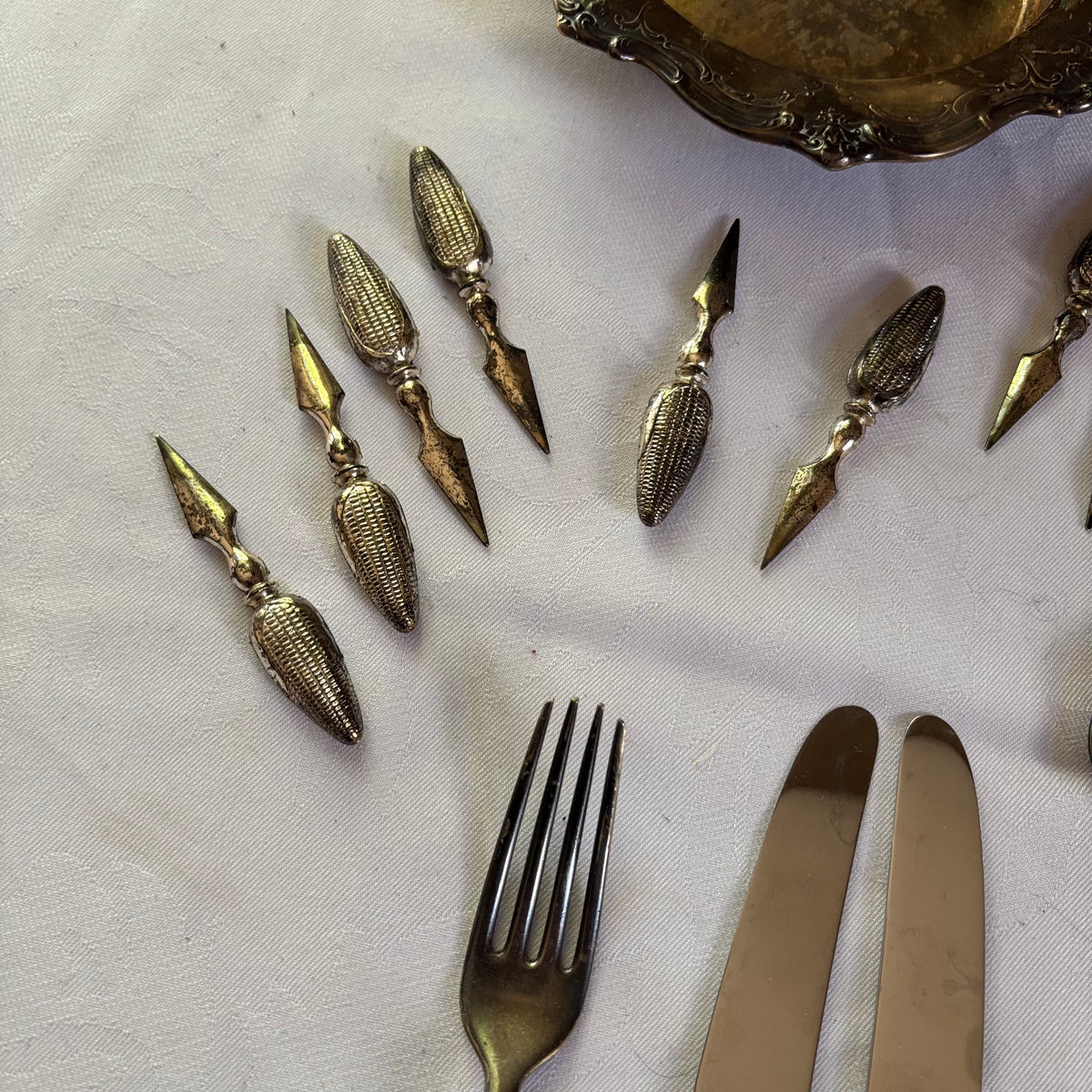 E155 Vintage silver collector spoons and more grouping