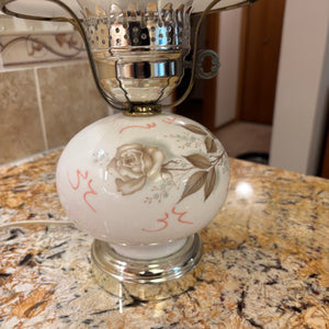 15.5” Tall Glass Lamp with Glass Shade - M335