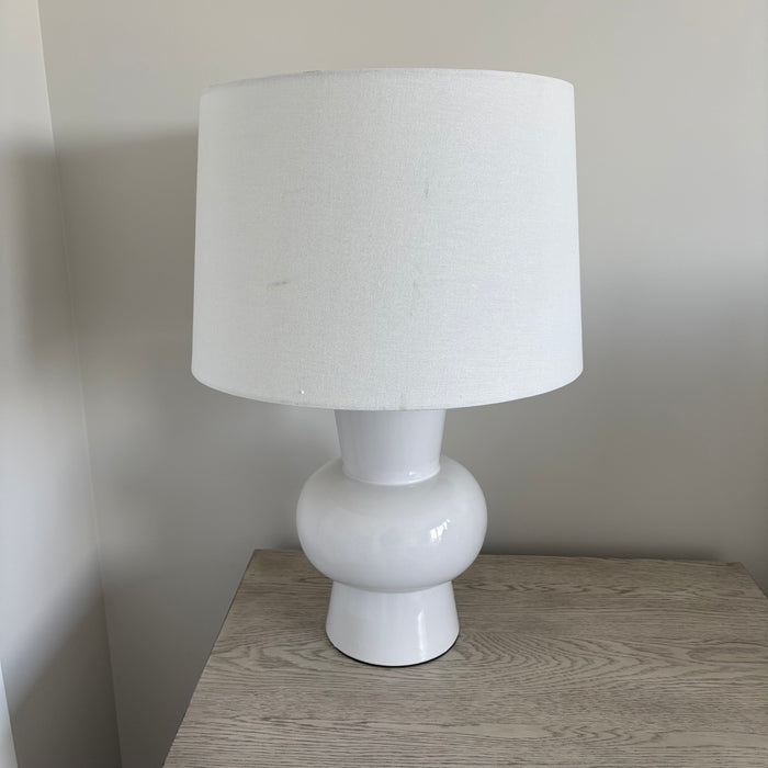 25” Tall Table Lamp with White Glass Base - G357