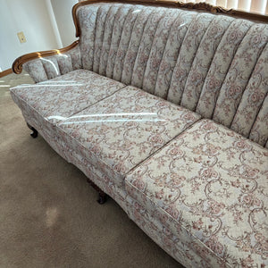 Vintage Sofa with Solid Wood Frame and Tufted Fabric Back - M300