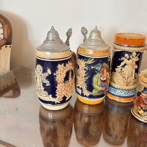 VINTAGE CROCKERY STEINS GROUPING - P179