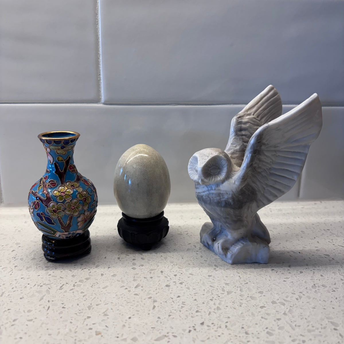 X261 Mini collectibles grouping (stone owl and more)