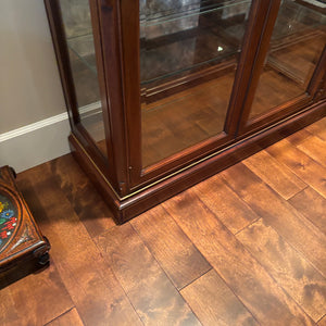 4 Piece Antique Cabinet with Glass Shelves and Smoked Mirrored Back - M313
