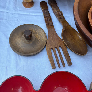 Vintage Kitchen Grouping (Wooden Bowls and More) - R396
