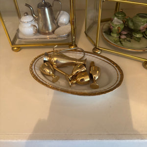 VINTAGE MINI TEACUPS WITH 2 DISPLAY CASES - P257