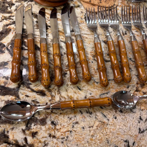 Mid Century Modern Wooden Flatware and More Grouping - M339