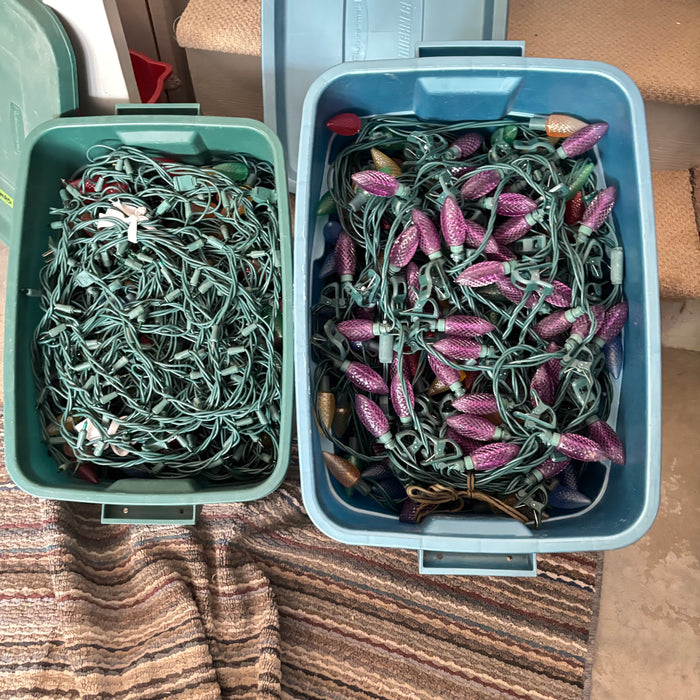 2 Bins of Outdoor Christmas Lights - O163