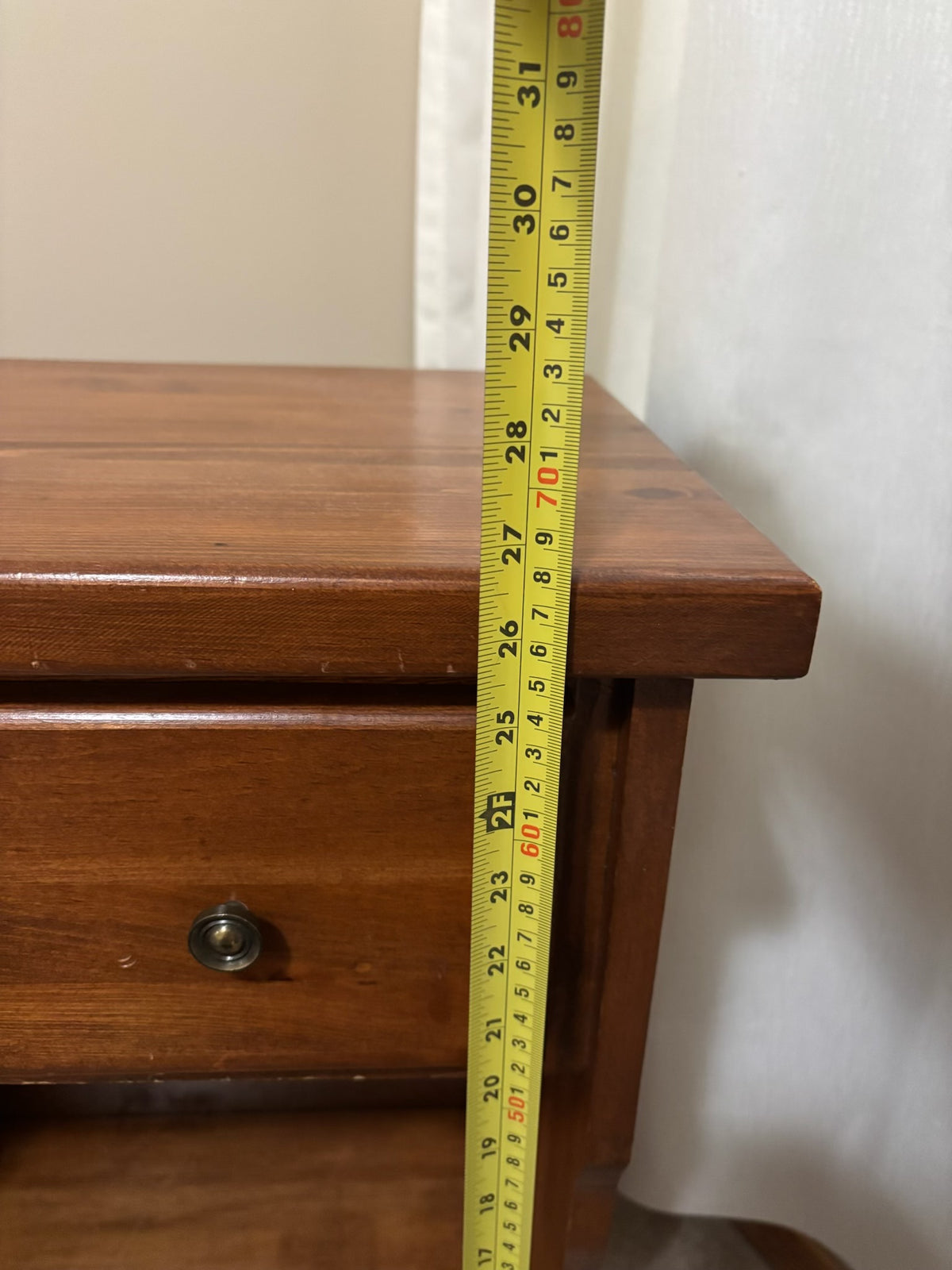 Y200 Vintage night stand with single drawer (27” x 13” x 20”)