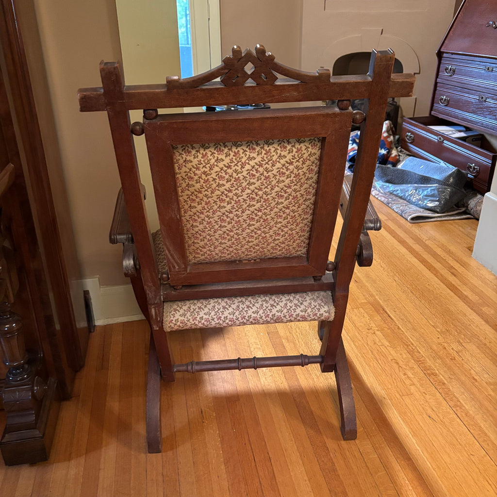 E123 Antique folding rocking chair