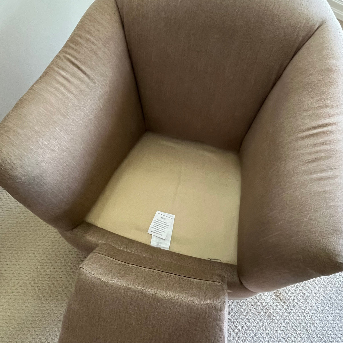 B319 Beige/Grey fabric swivel rocker