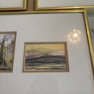 4 PIECE OFFSET FRAMED ARTWORK GROUPING - P264