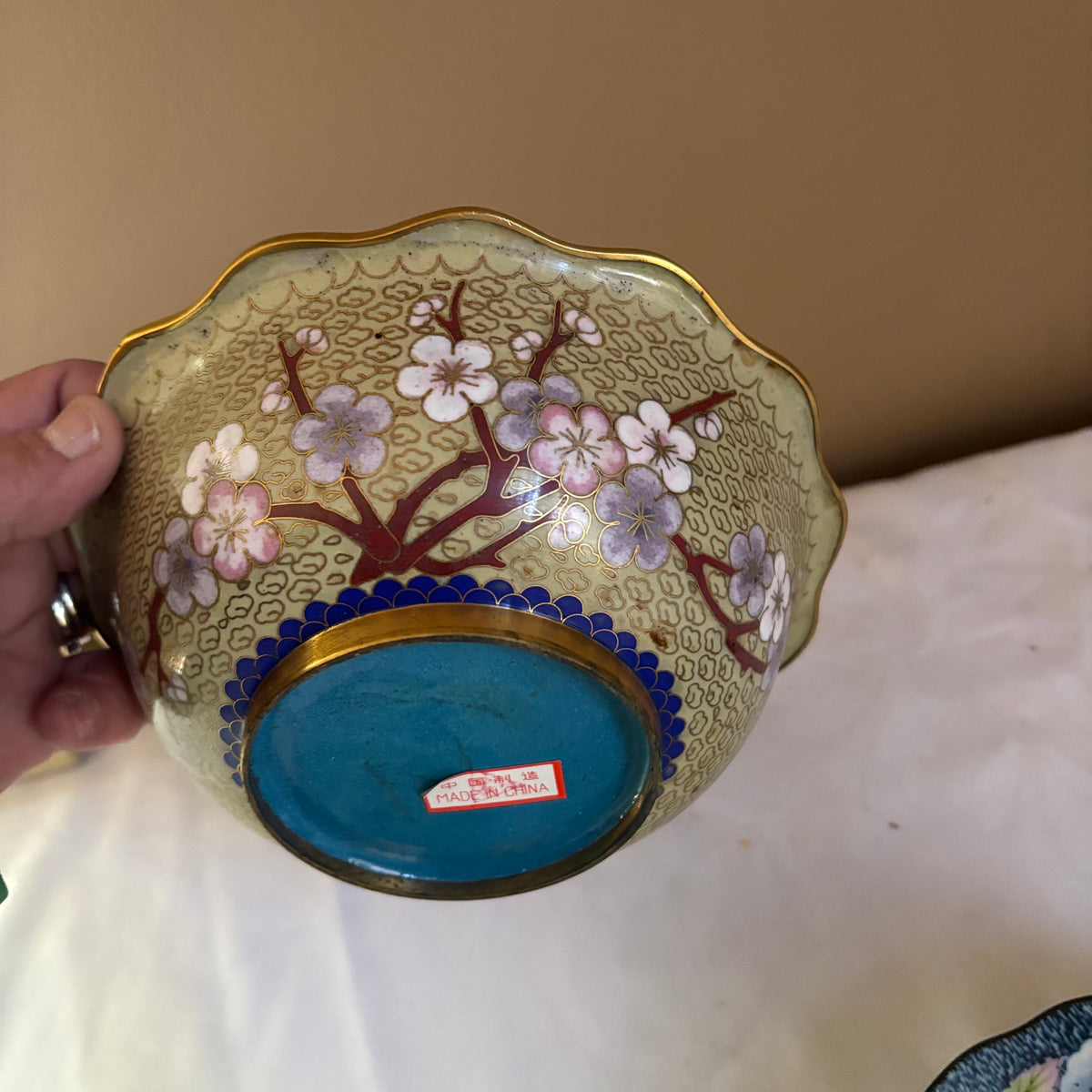 E145 Vintage grouping (7” cloisonne bowl and more)