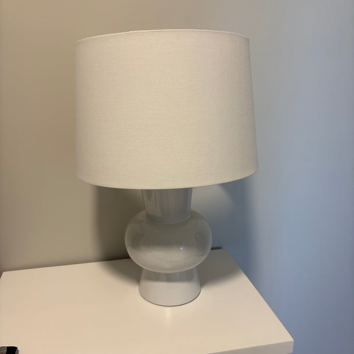 25” Tall Table Lamp with White Glass Base - G421