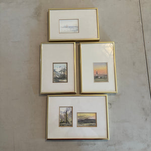 4 PIECE OFFSET FRAMED ARTWORK GROUPING - P264