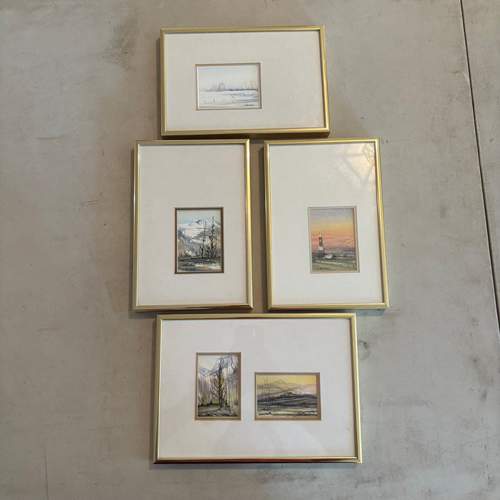 4 PIECE OFFSET FRAMED ARTWORK GROUPING - P264