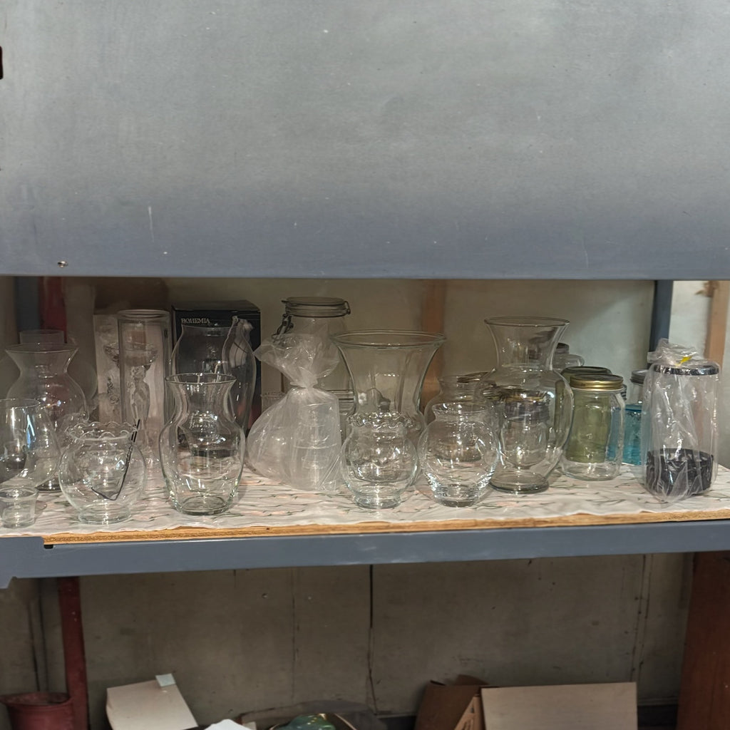 E848 Clear vases and more grouping