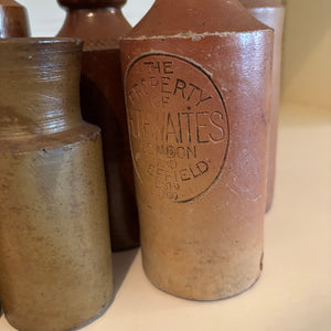 ANTIQUE CROCKERY BOTTLES GROUPING - P254