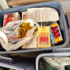 3 Bins of Christmas Light Bulbs, Power Cords and More - O162