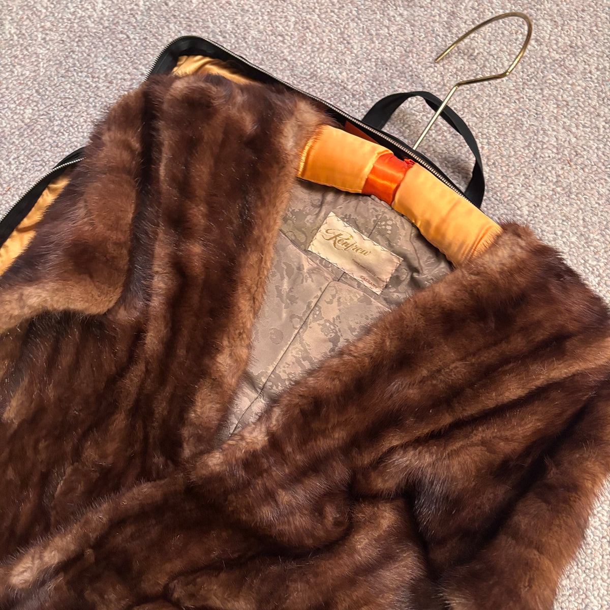 K402 2 vintage fur coats and vintage fur shawl